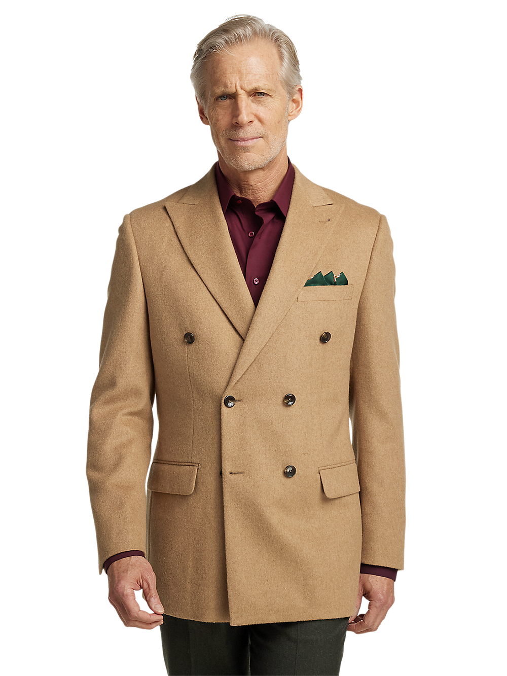 Alternate Image of Camel Hair Double Breasted Peak Lapel Sport Coat-1