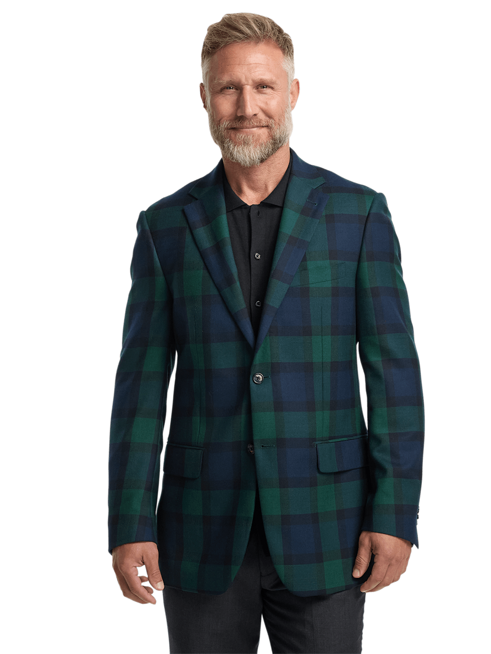 Alternate Image of Wool Plaid Single Breasted Notch Lapel Sport Coat-2