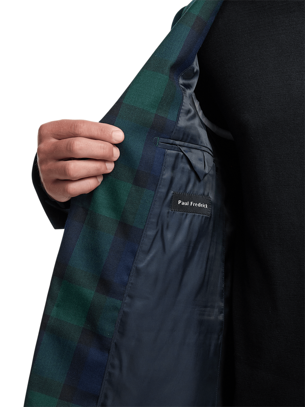 Alternate Image of Wool Plaid Single Breasted Notch Lapel Sport Coat-4