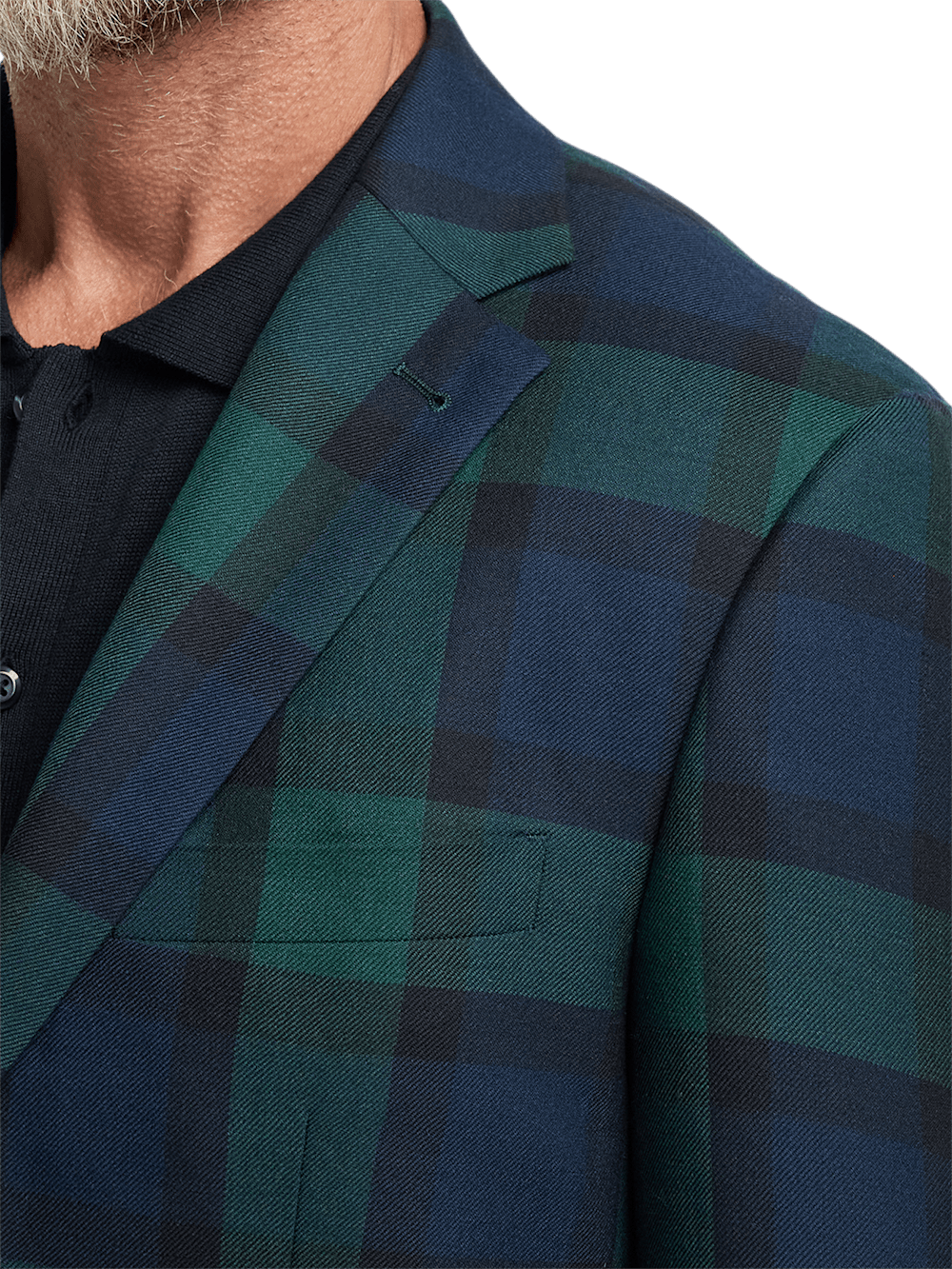 Alternate Image of Wool Plaid Single Breasted Notch Lapel Sport Coat-6