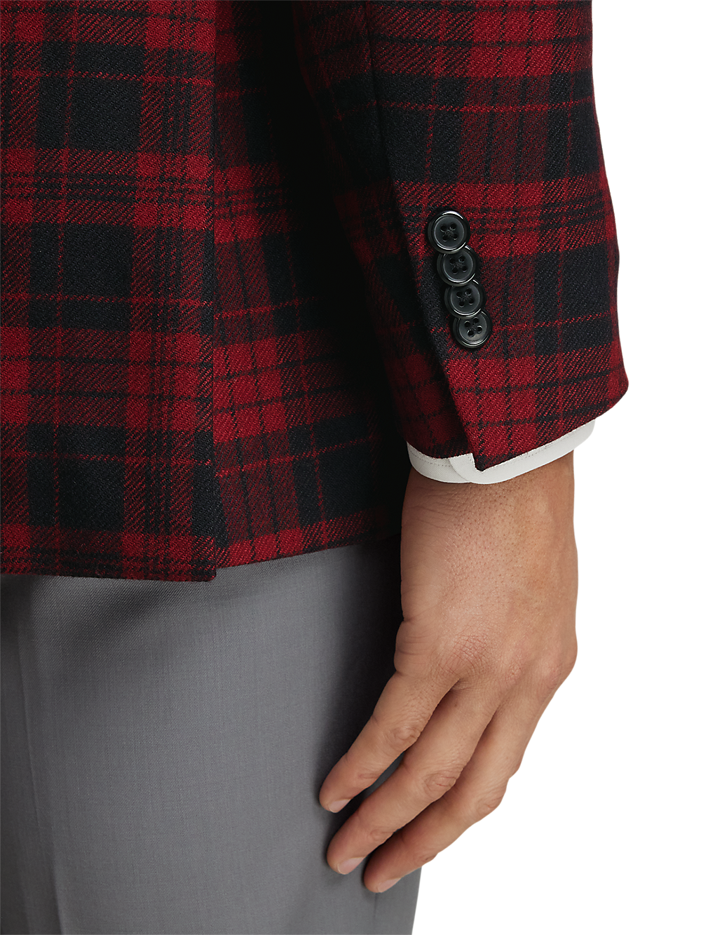 Alternate Image of Wool Plaid Single Breasted Notch Lapel Sport Coat-2