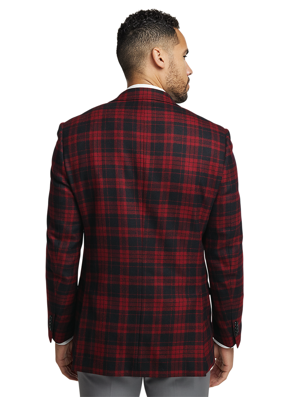 Alternate Image of Wool Plaid Single Breasted Notch Lapel Sport Coat-6