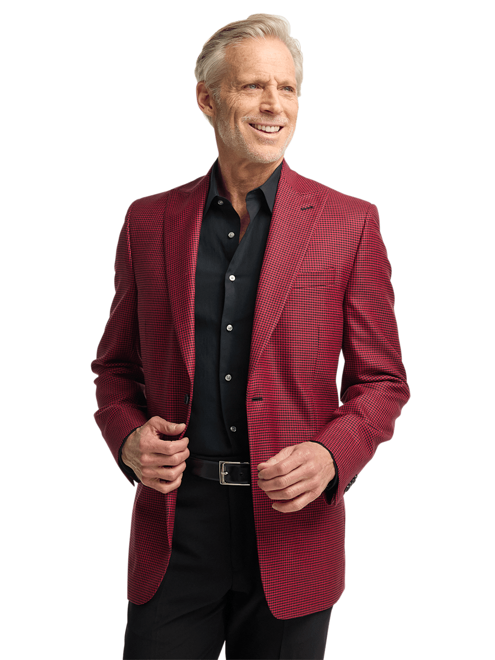 Alternate Image of Wool Houndstooth Single Breasted Peak Lapel Sport Coat-1