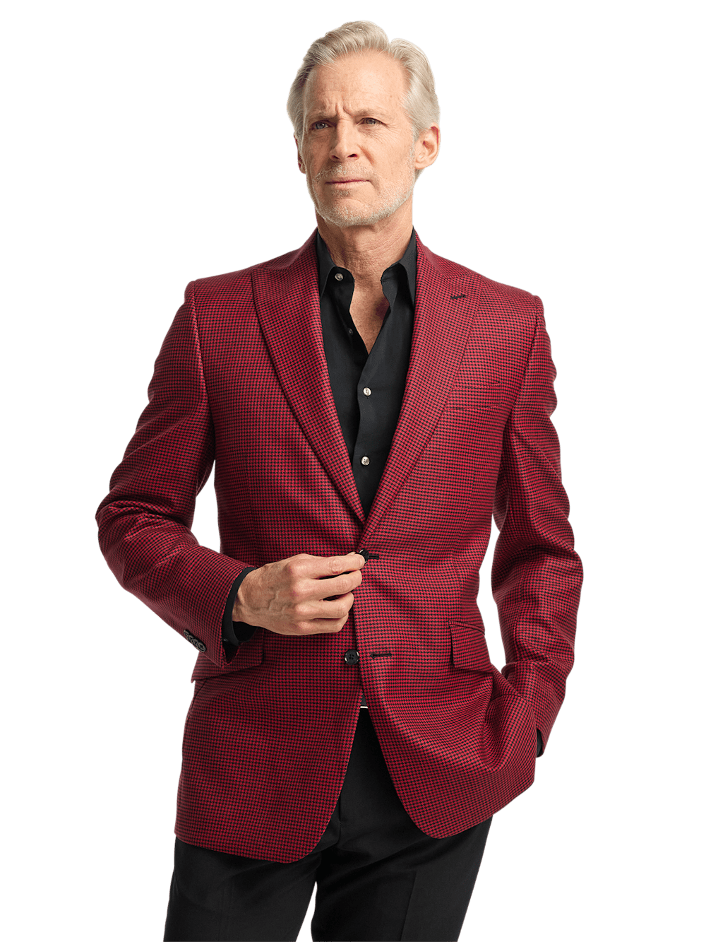 Alternate Image of Wool Houndstooth Single Breasted Peak Lapel Sport Coat-2