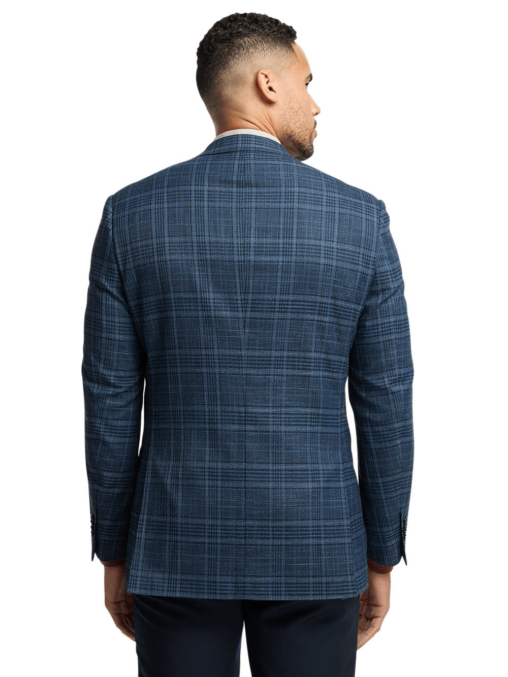 Alternate Image of Microfiber Plaid Single Breasted Notch Lapel Sport Coat-7