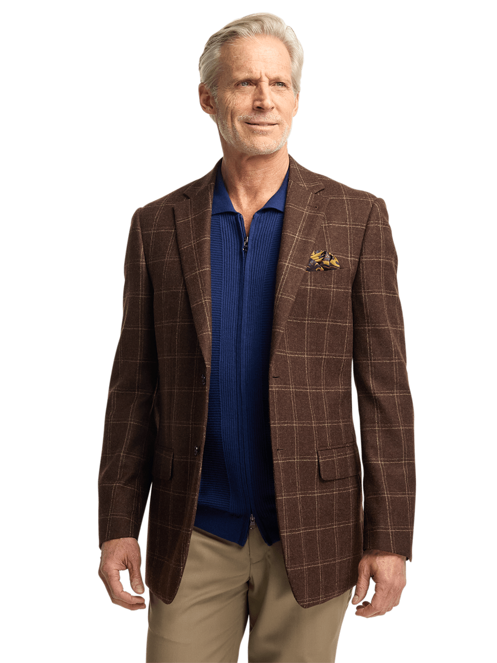 Alternate Image of Wool Plaid Single Breasted Notch Lapel Sport Coat-1