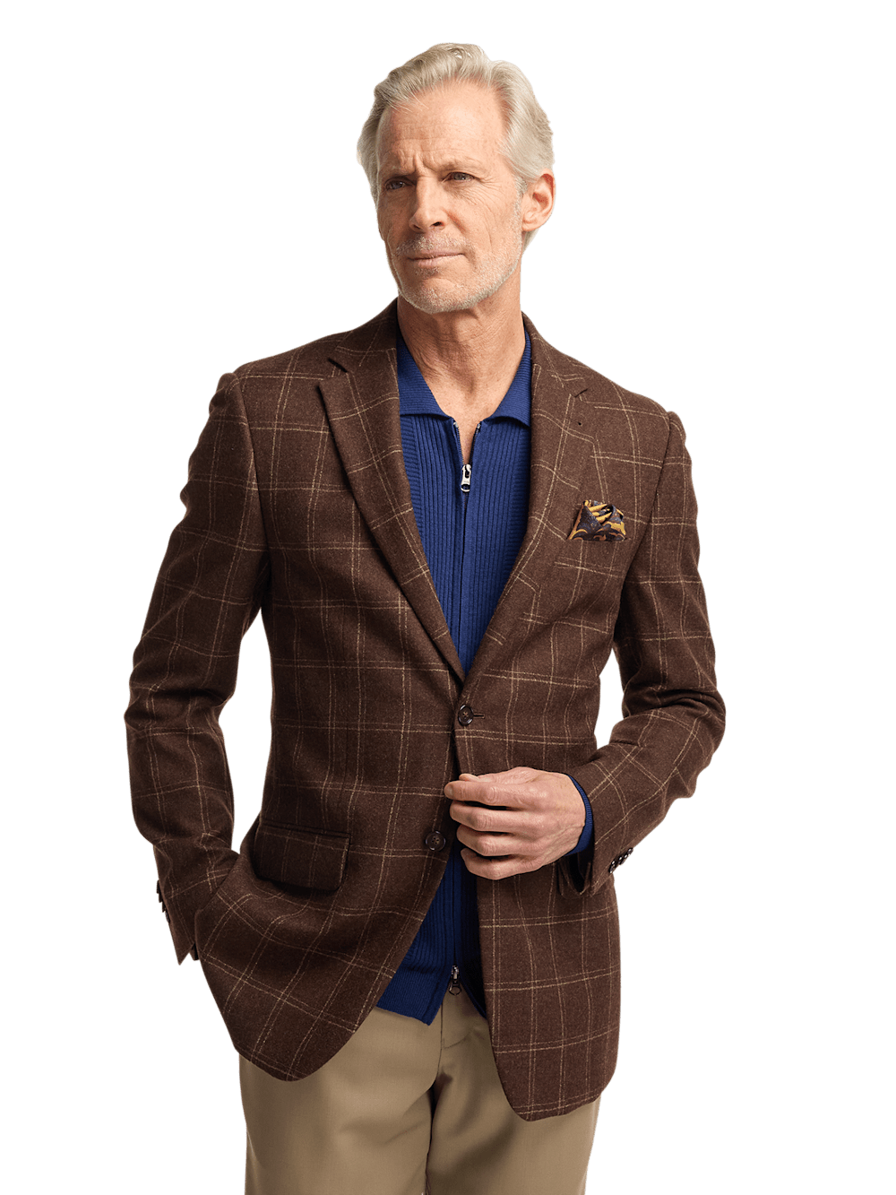 Alternate Image of Wool Plaid Single Breasted Notch Lapel Sport Coat-2