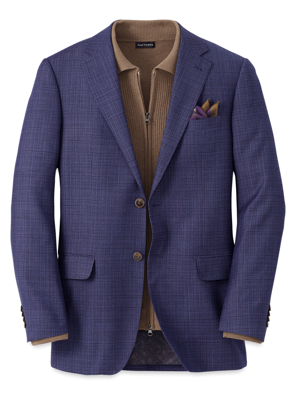 Product Image of Wool Single Breasted Notch Lapel Sport Coat-Purple