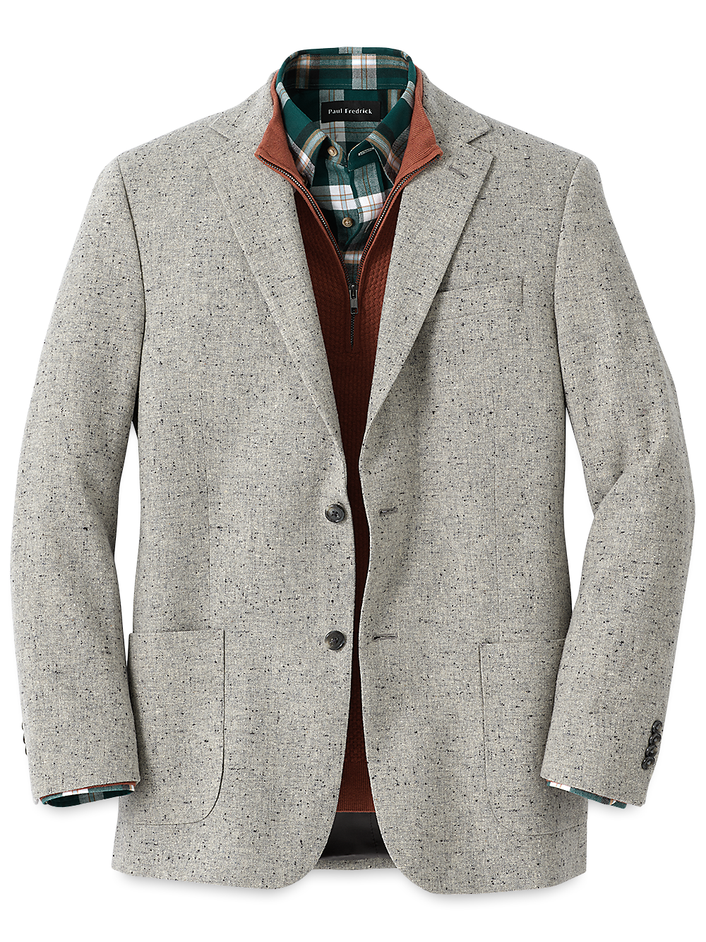 Product Image of Wool Donegal Notch Lapel Sport Coat-Grey Multi