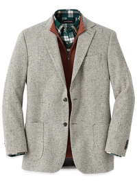 Wool Donegal Notch Lapel Sport Coat - Grey Multi