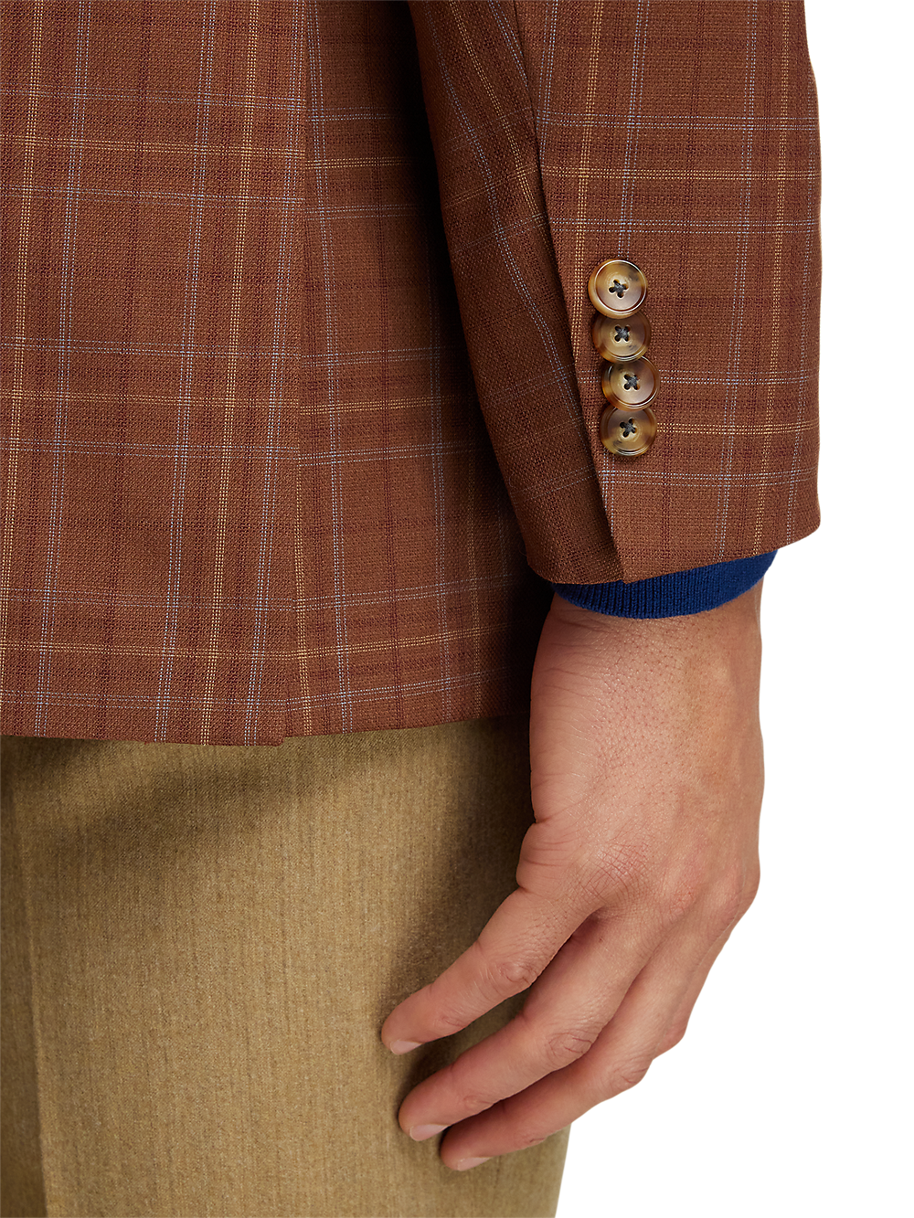 Alternate Image of Wool Plaid Single Breasted Peak Lapel Sport Coat-2