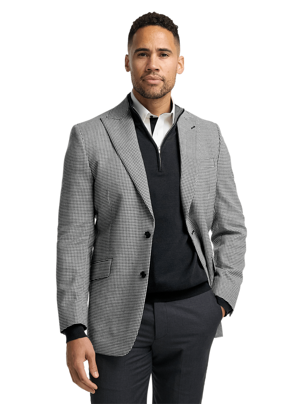 Alternate Image of Wool Houndstooth Single Breasted Peak Lapel Sport Coat-1