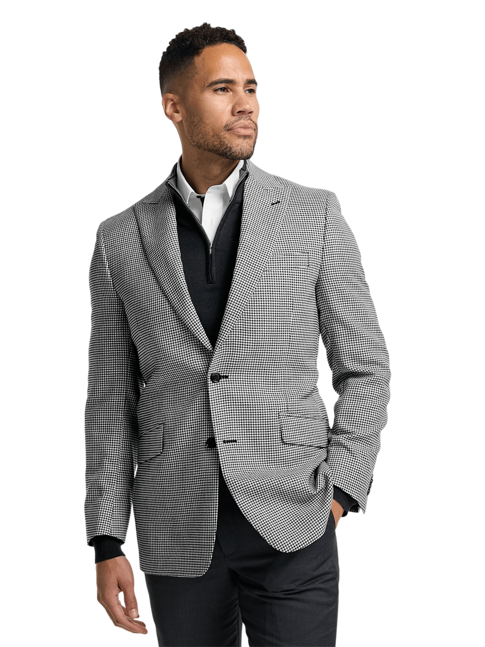 Alternate Image of Wool Houndstooth Single Breasted Peak Lapel Sport Coat-2