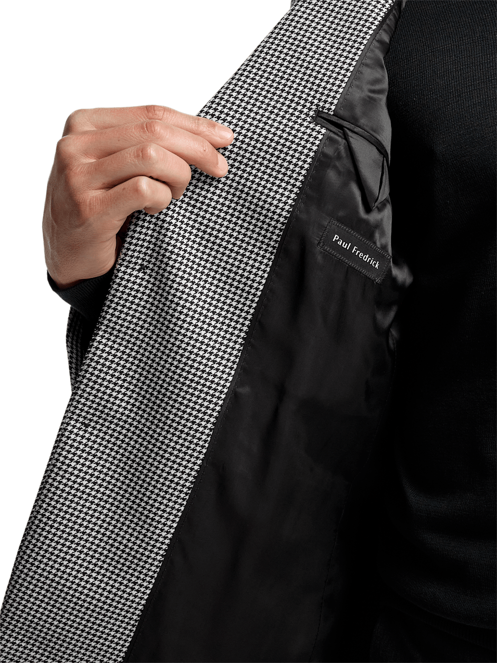 Alternate Image of Wool Houndstooth Single Breasted Peak Lapel Sport Coat-4