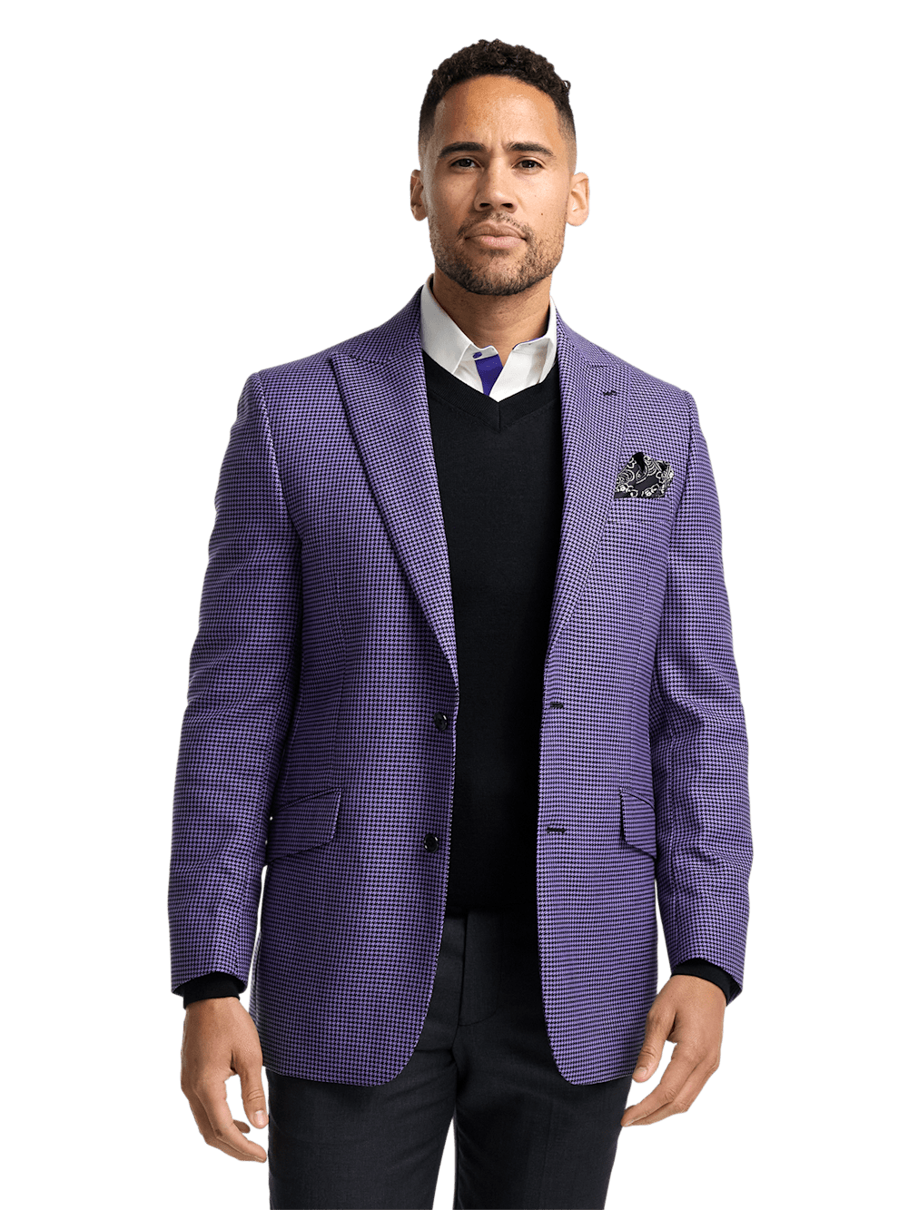 Alternate Image of Wool Houndstooth Single Breasted Peak Lapel Sport Coat-1