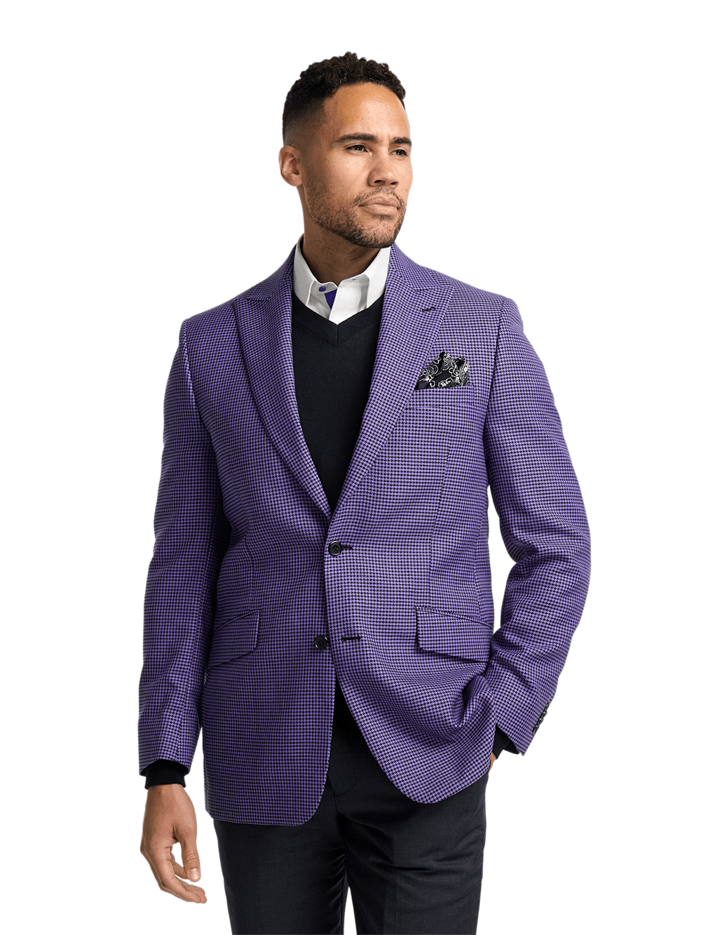 Alternate Image of Wool Houndstooth Single Breasted Peak Lapel Sport Coat-2