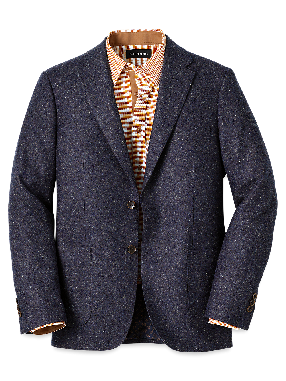 Product Image of Wool Blend Donegal Single Breasted Notch Lapel Sport Coat-Navy