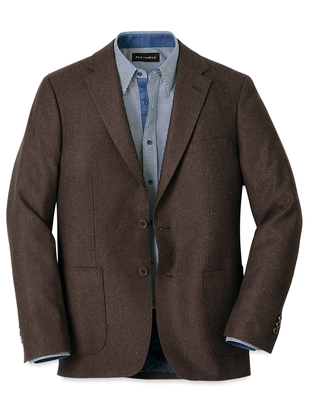 Product Image of Wool Blend Donegal Single Breasted Notch Lapel Sport Coat-Brown