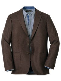 Wool Blend Donegal Single Breasted Notch Lapel Sport Coat - Brown