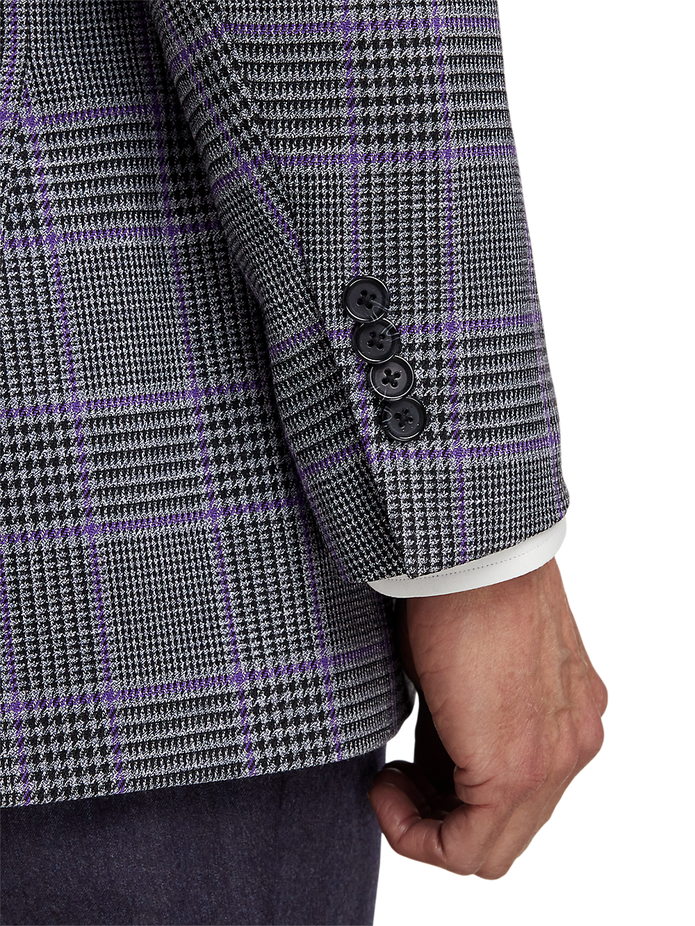 Alternate Image of Microfiber Windowpane Single Breasted Notch Lapel Sport Coat-2