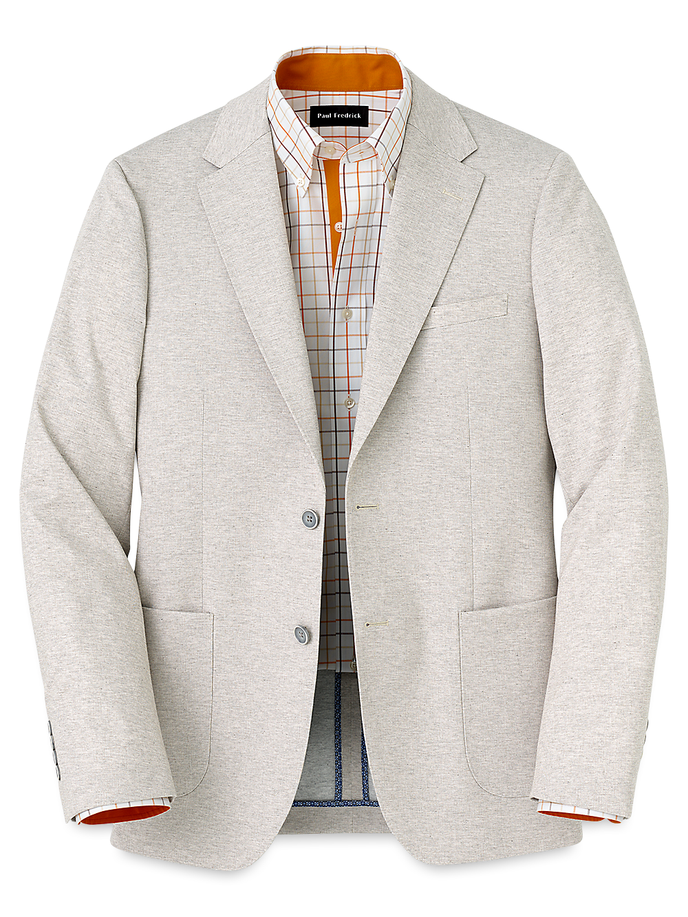 Product Image of Microfiber Knit Stretch Notch Lapel Sport Coat-Oatmeal