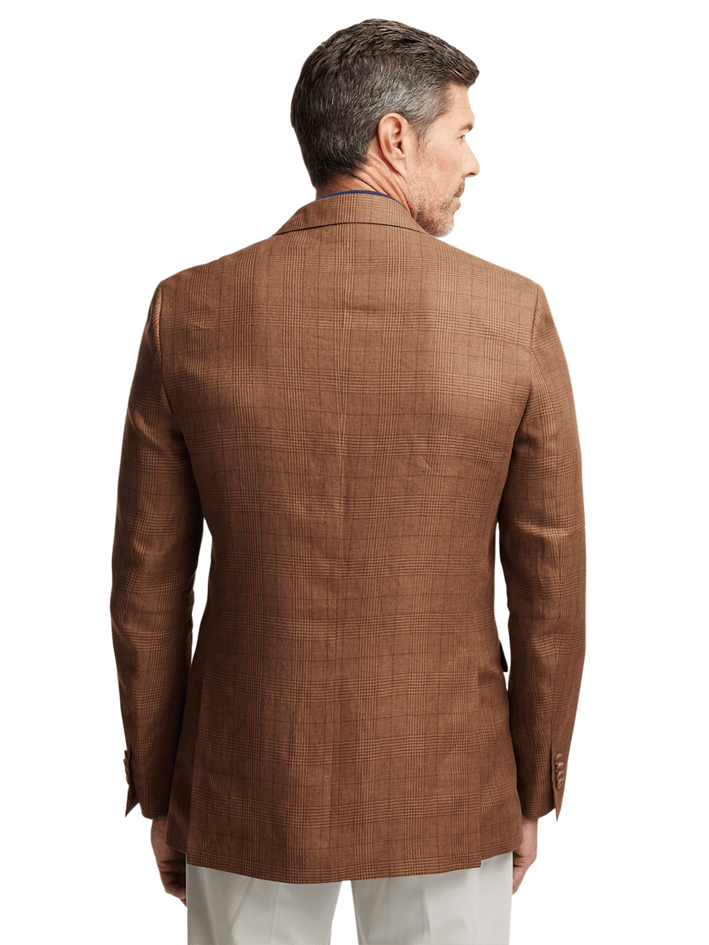 Alternate Image of Linen Plaid Single Breasted Notch Lapel Sport Coat-6