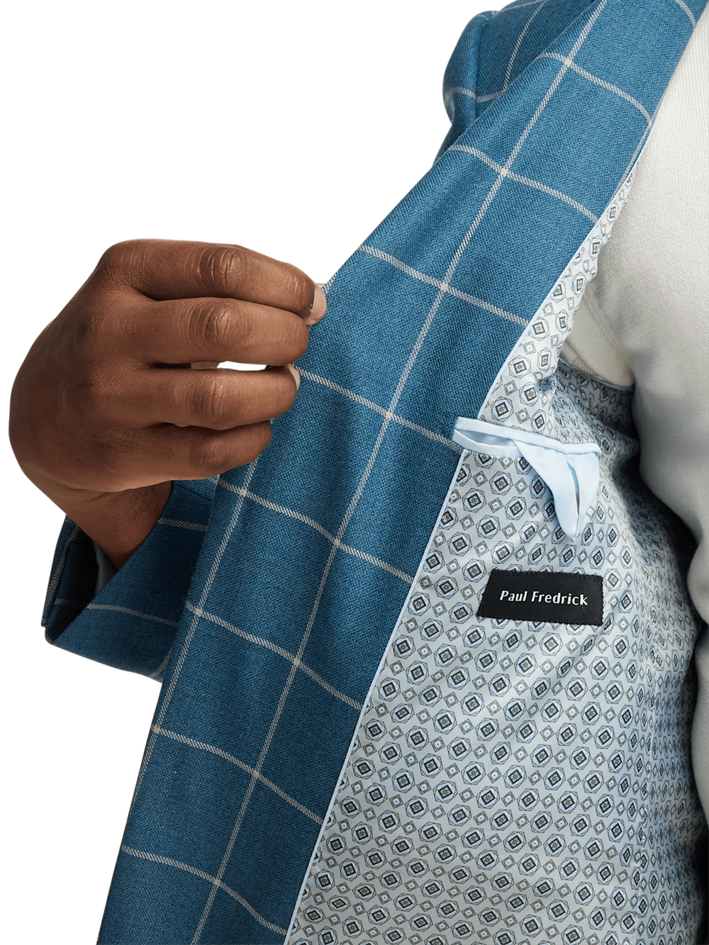 Alternate Image of Wool Windowpane Single Breasted Peak Lapel Sport Coat-3