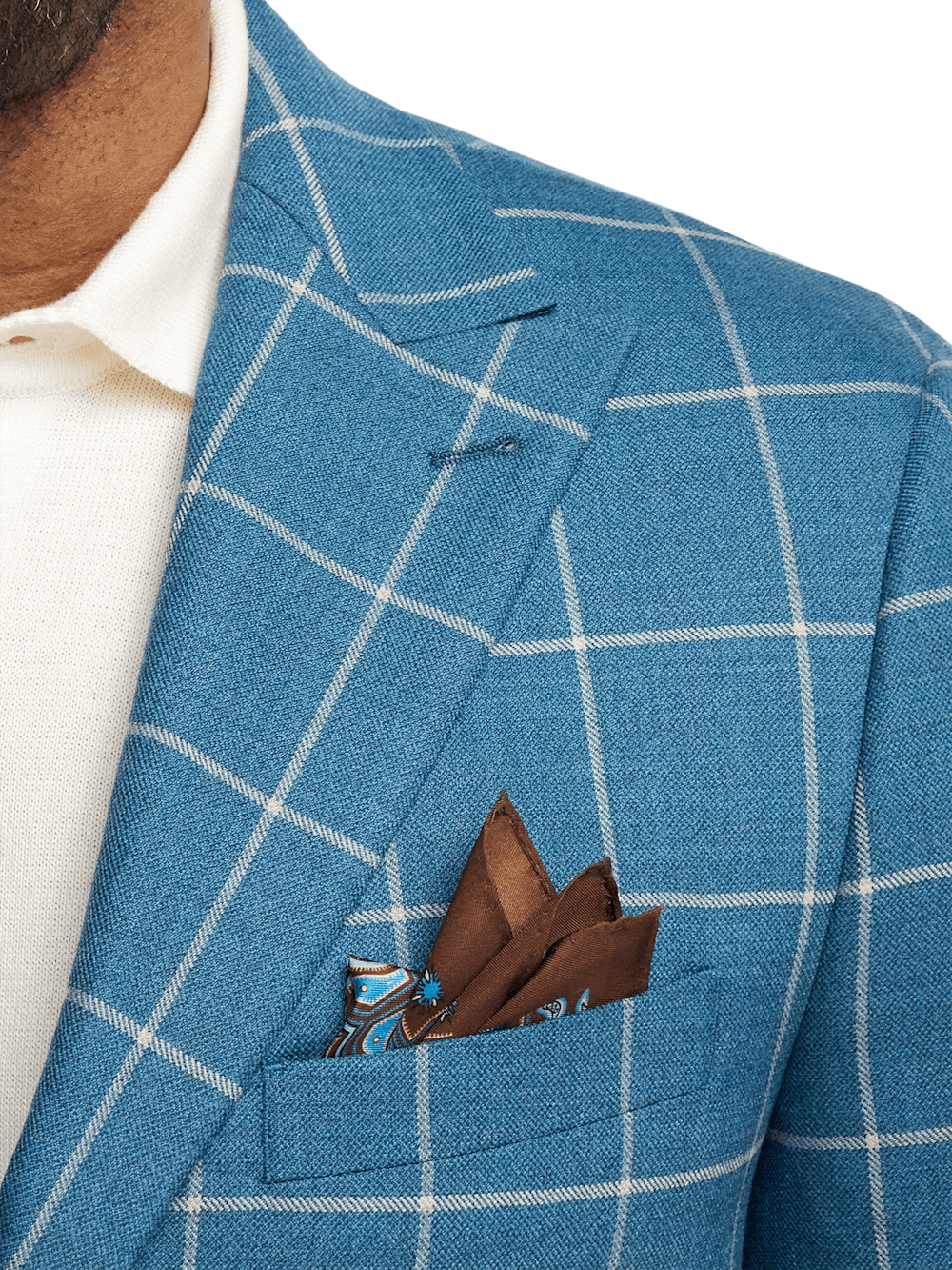 Alternate Image of Wool Windowpane Single Breasted Peak Lapel Sport Coat-5