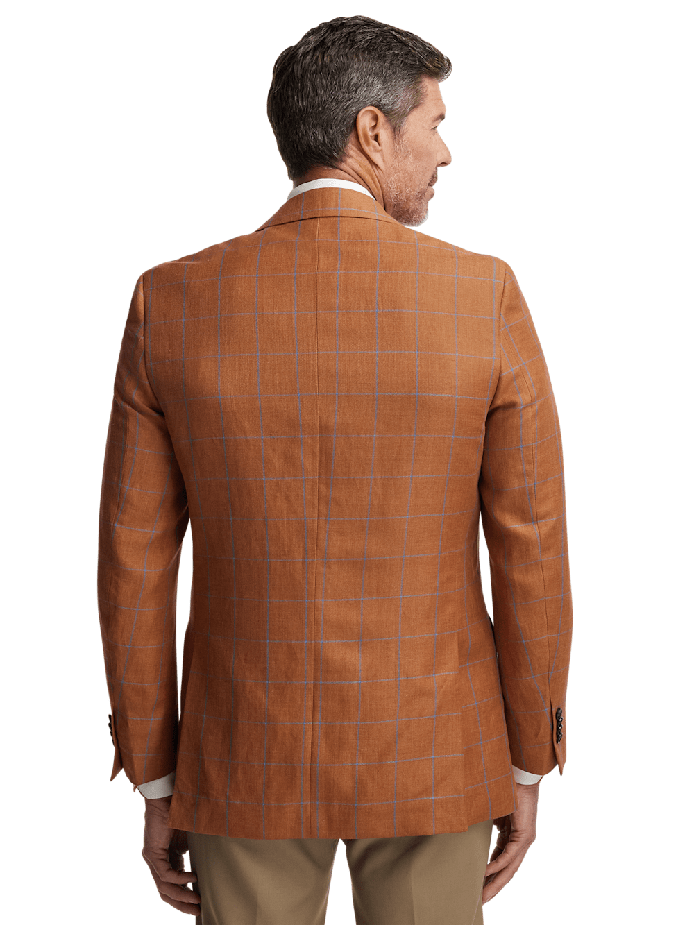 Alternate Image of Linen Blend Windowpane Single Breasted Notch Lapel Sport Coat-6