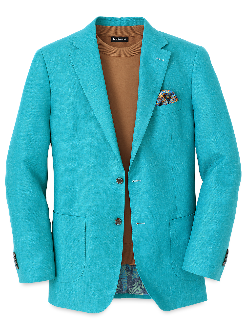 Product Image of Linen Notch Lapel Sport Coat-Teal