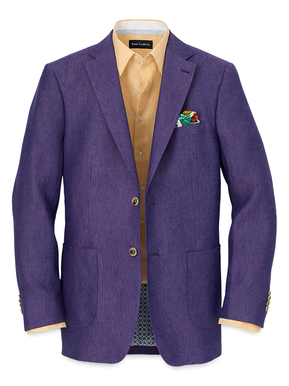 Product Image of Linen Single Breasted Notch Lapel Sport Coat-Purple