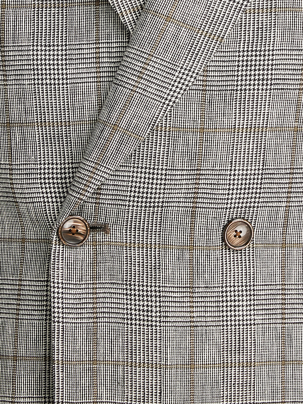 Alternate Image of Linen Blend Plaid Double Breasted Peak Lapel Sport Coat-4