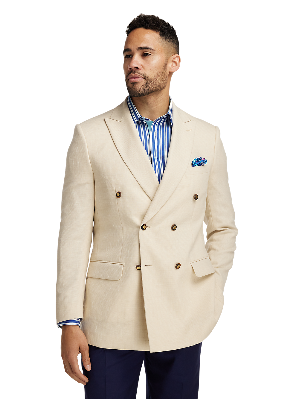 Alternate Image of Wool Blend Double Breasted Peak Lapel Sport Coat-1