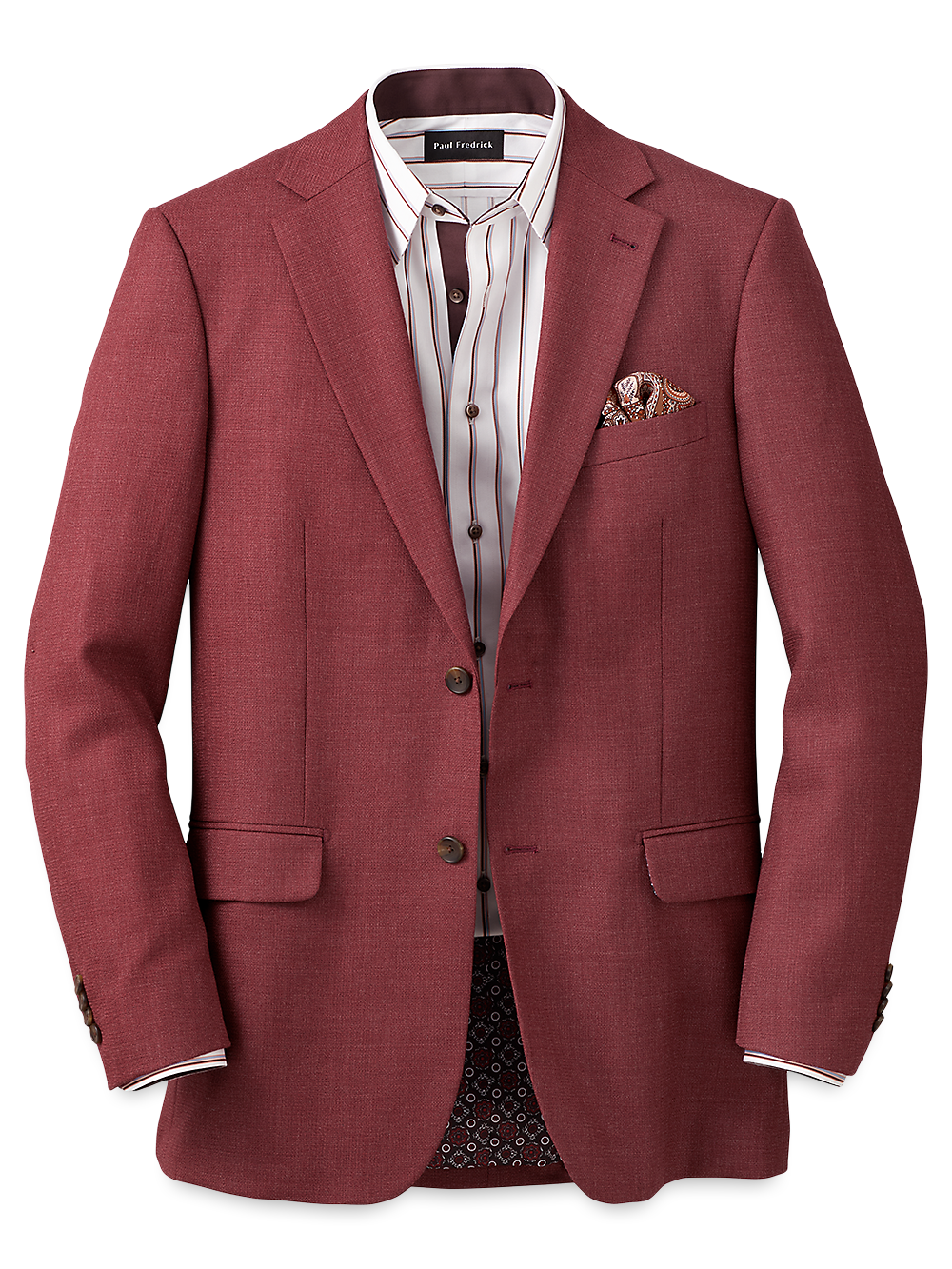 Product Image of Wool Single Breasted Notch Lapel Sport Coat-Terracotta