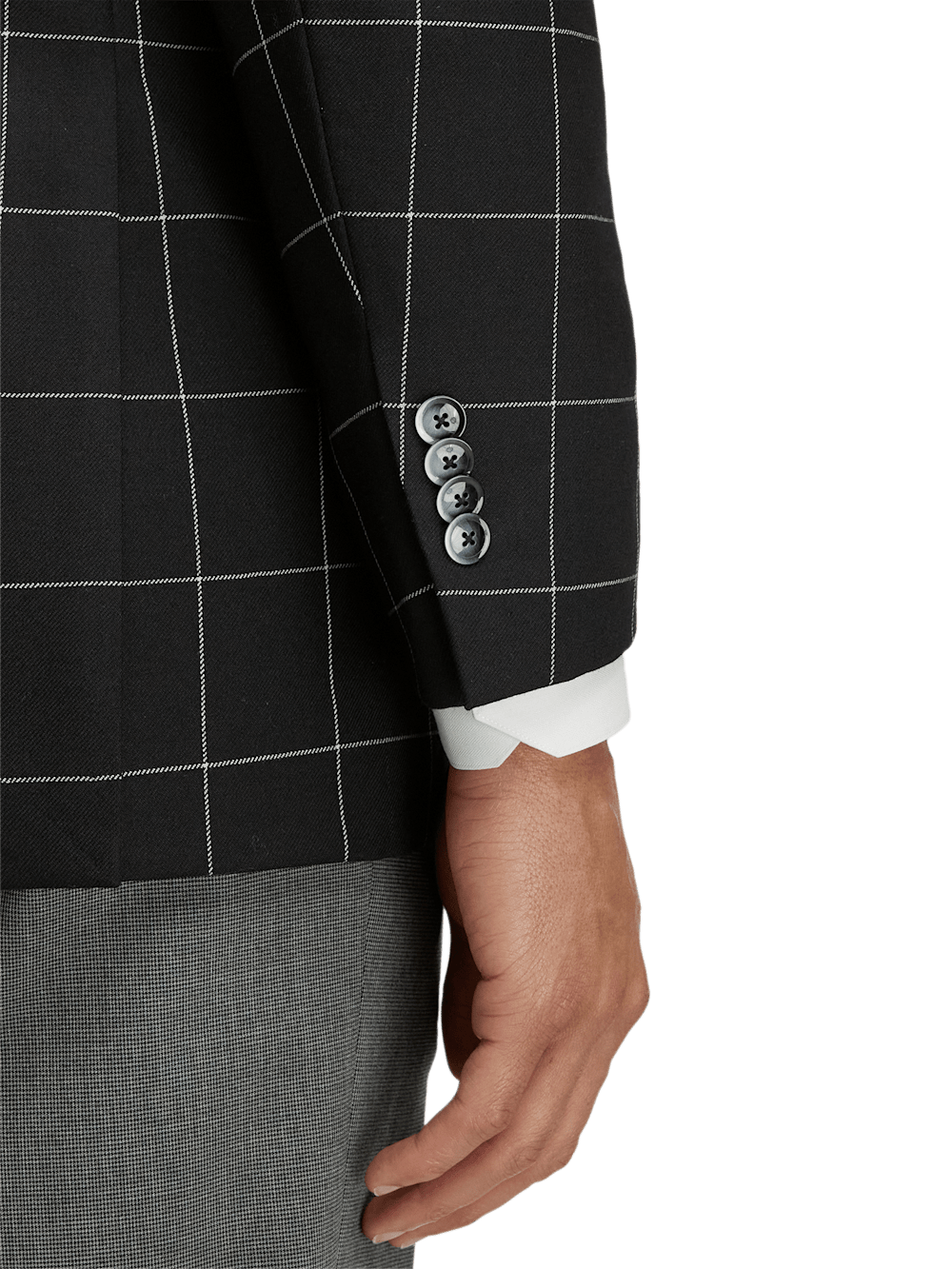 Alternate Image of Wool Windowpane Single Breasted Peak Lapel Sport Coat-2