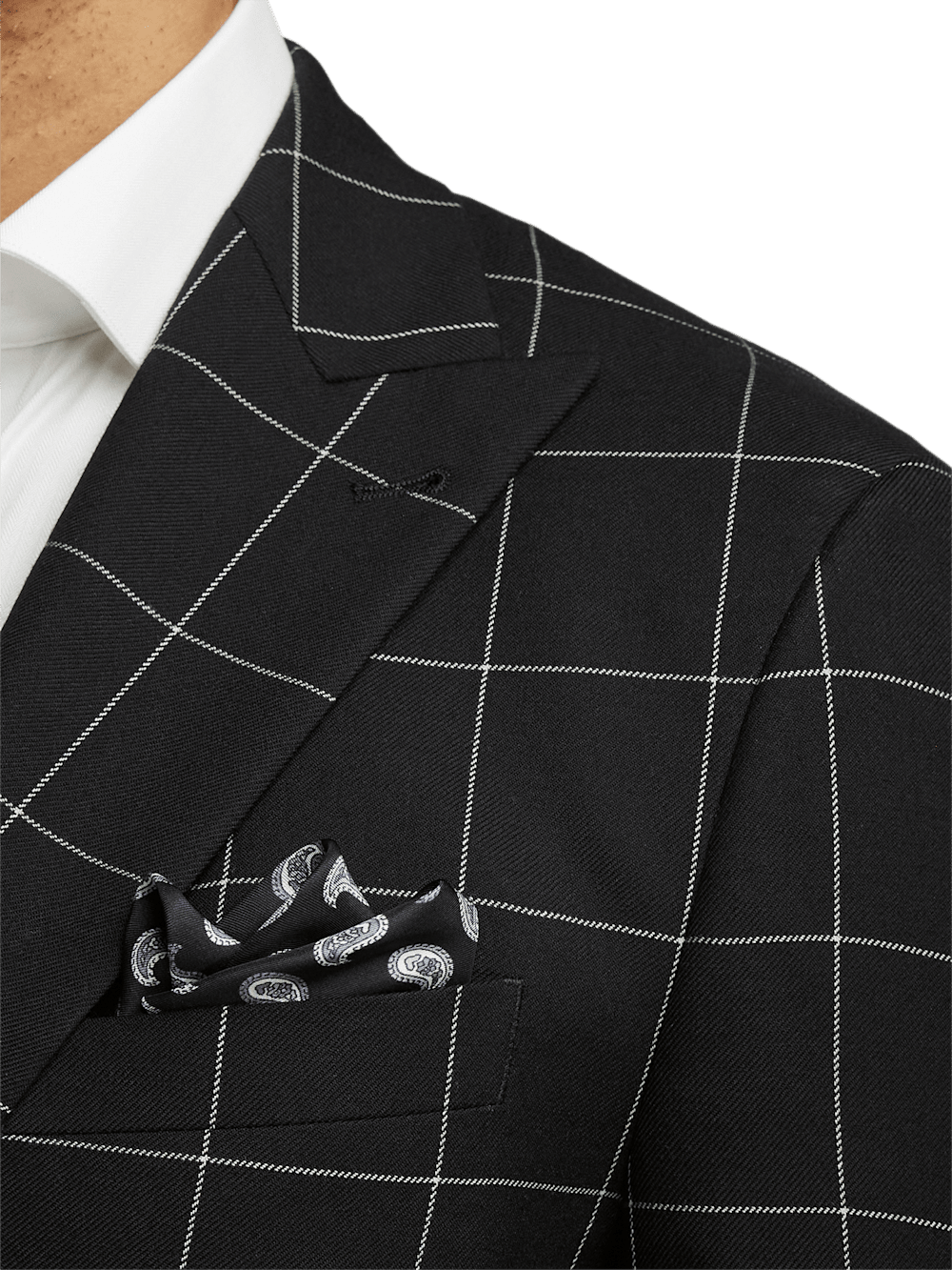 Alternate Image of Wool Windowpane Single Breasted Peak Lapel Sport Coat-5