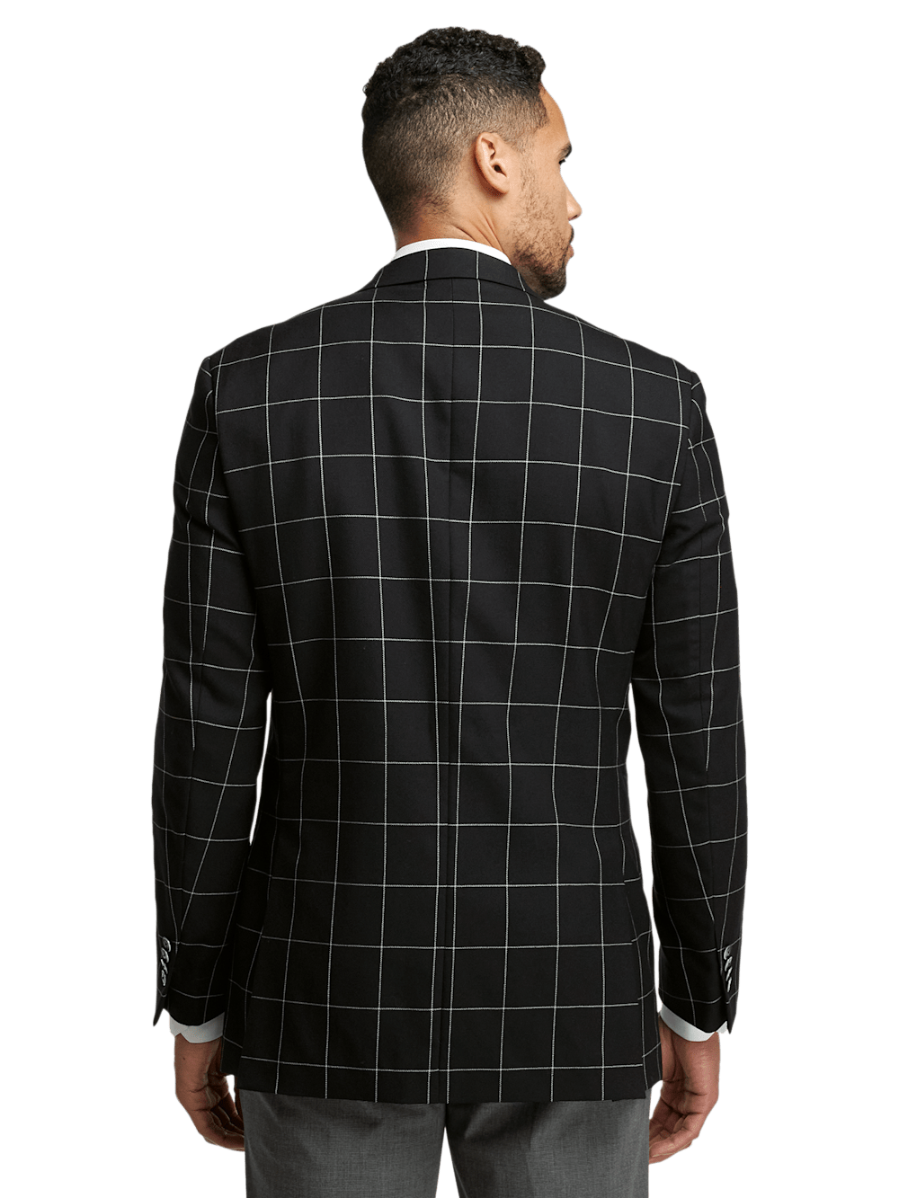 Alternate Image of Wool Windowpane Single Breasted Peak Lapel Sport Coat-6