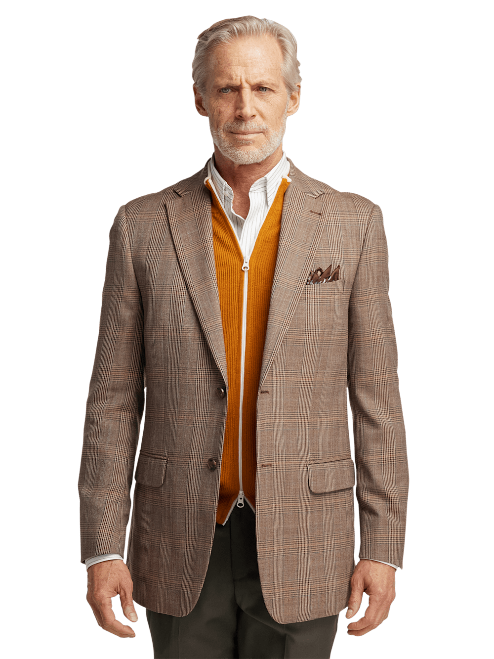 Alternate Image of Wool Plaid Single Breasted Notch Lapel Sport Coat-1