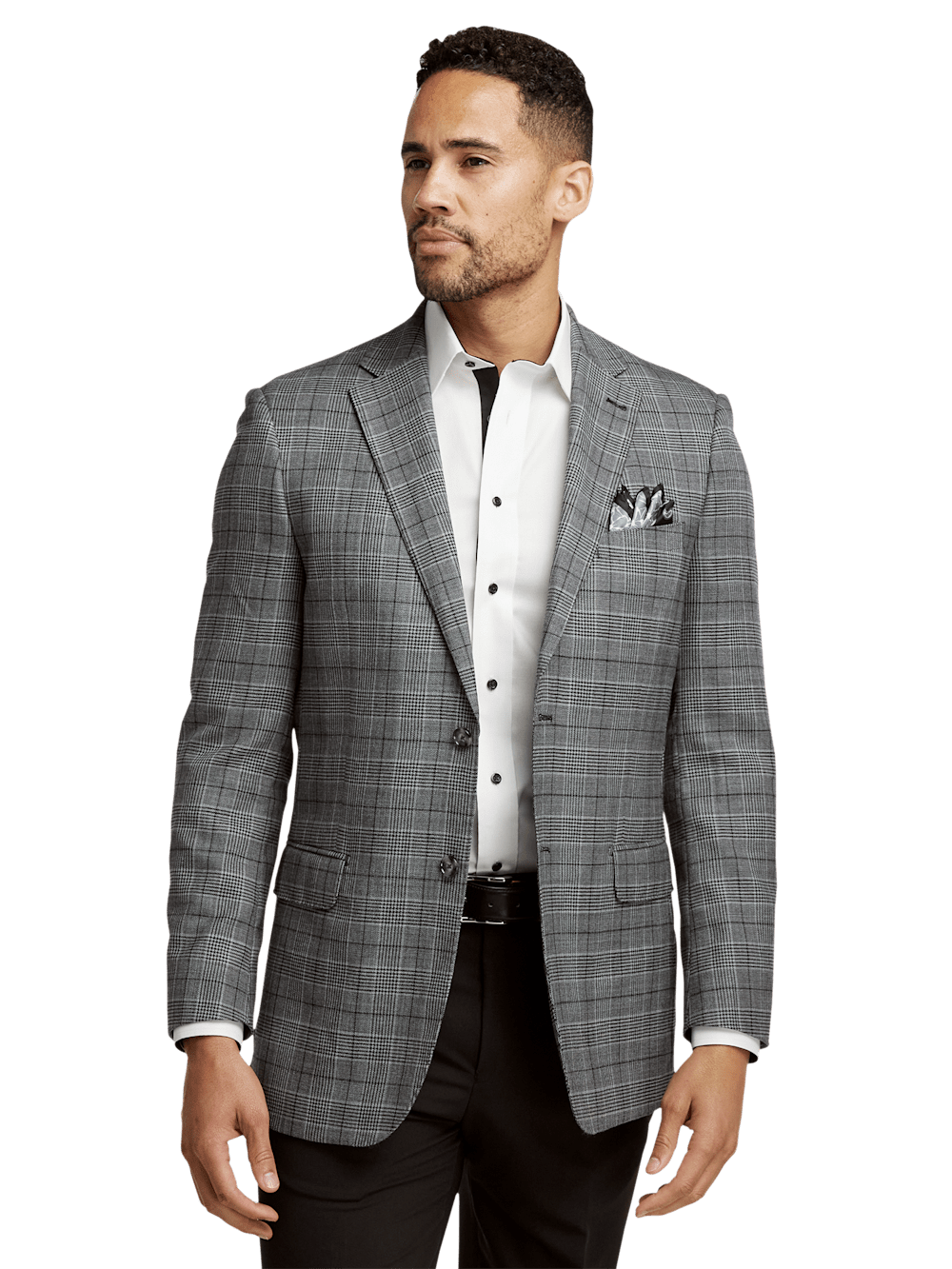 Alternate Image of Wool Plaid Single Breasted Notch Lapel Sport Coat-1