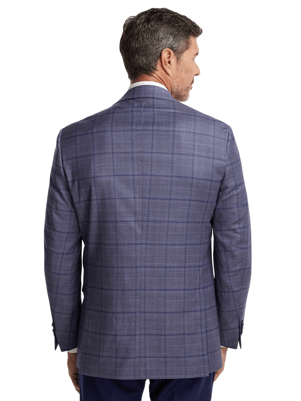 Alternate Image of Wool Stretch Windowpane Single Breasted Notch Lapel Sport Coat-6