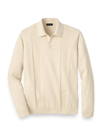 Cotton Three Button Polo - Ivory