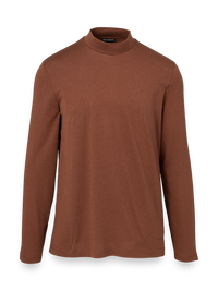 Cotton/Tencel Mock Neck - Brown