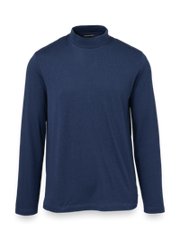 Cotton/Tencel Mock Neck - Navy