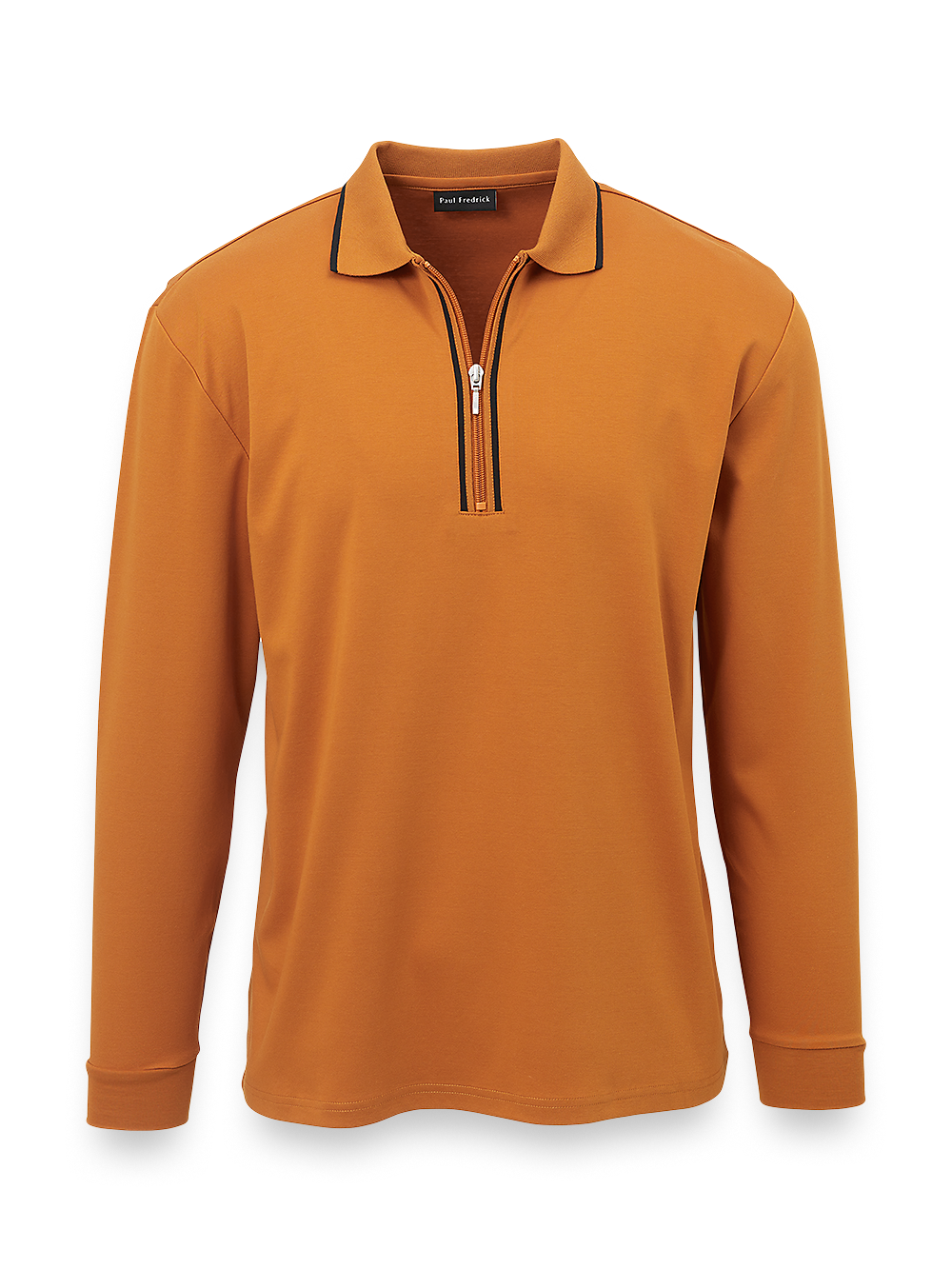 Product Image of Mercerized Cotton Zip Polo-Copper