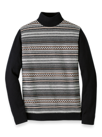 Cotton Mock Neck Sweater - Black