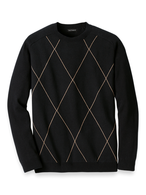 Cotton Crew Neck Sweater - Black – Paul Fredrick