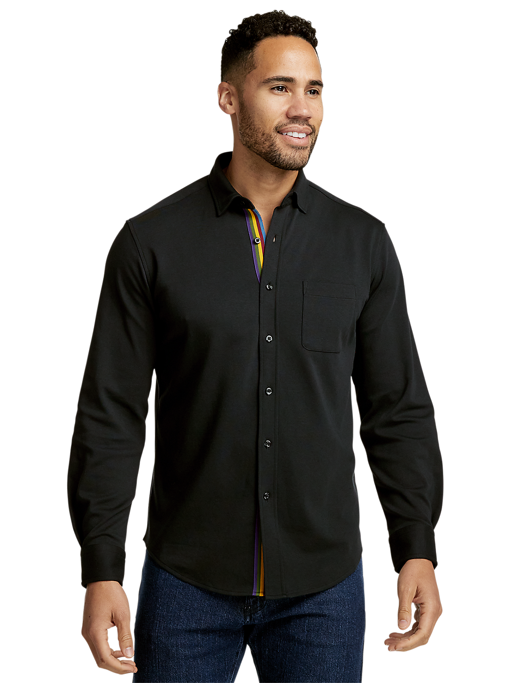 Alternate Image of Mercerized Cotton Button Front Polo-1