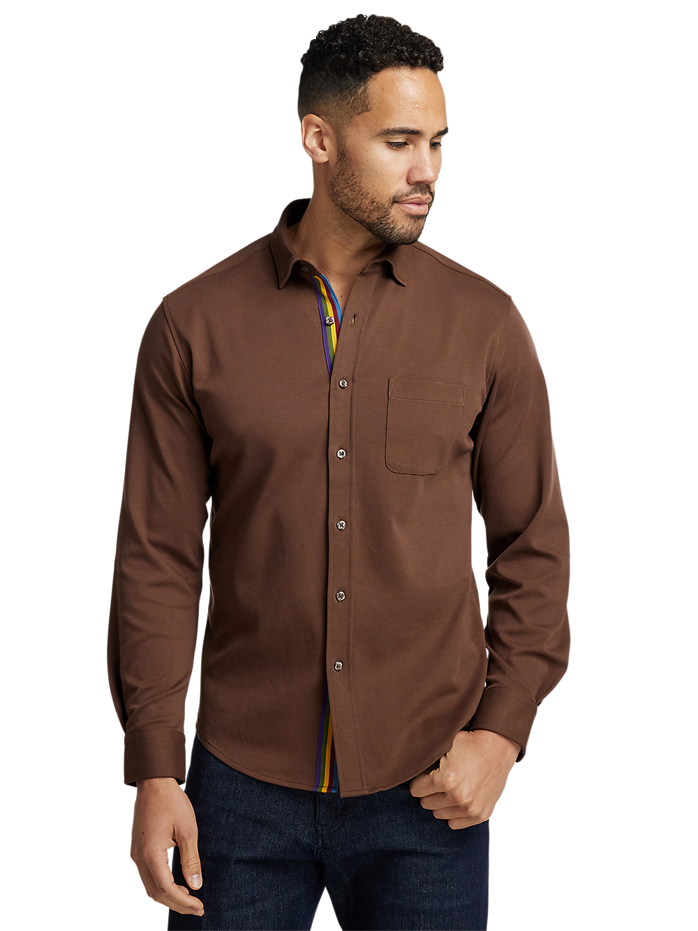 Alternate Image of Mercerized Cotton Button Front Polo-1