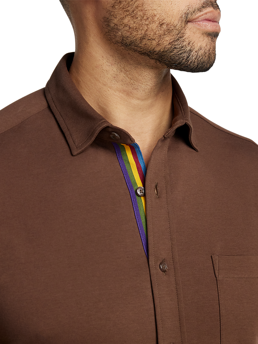 Alternate Image of Mercerized Cotton Button Front Polo-2