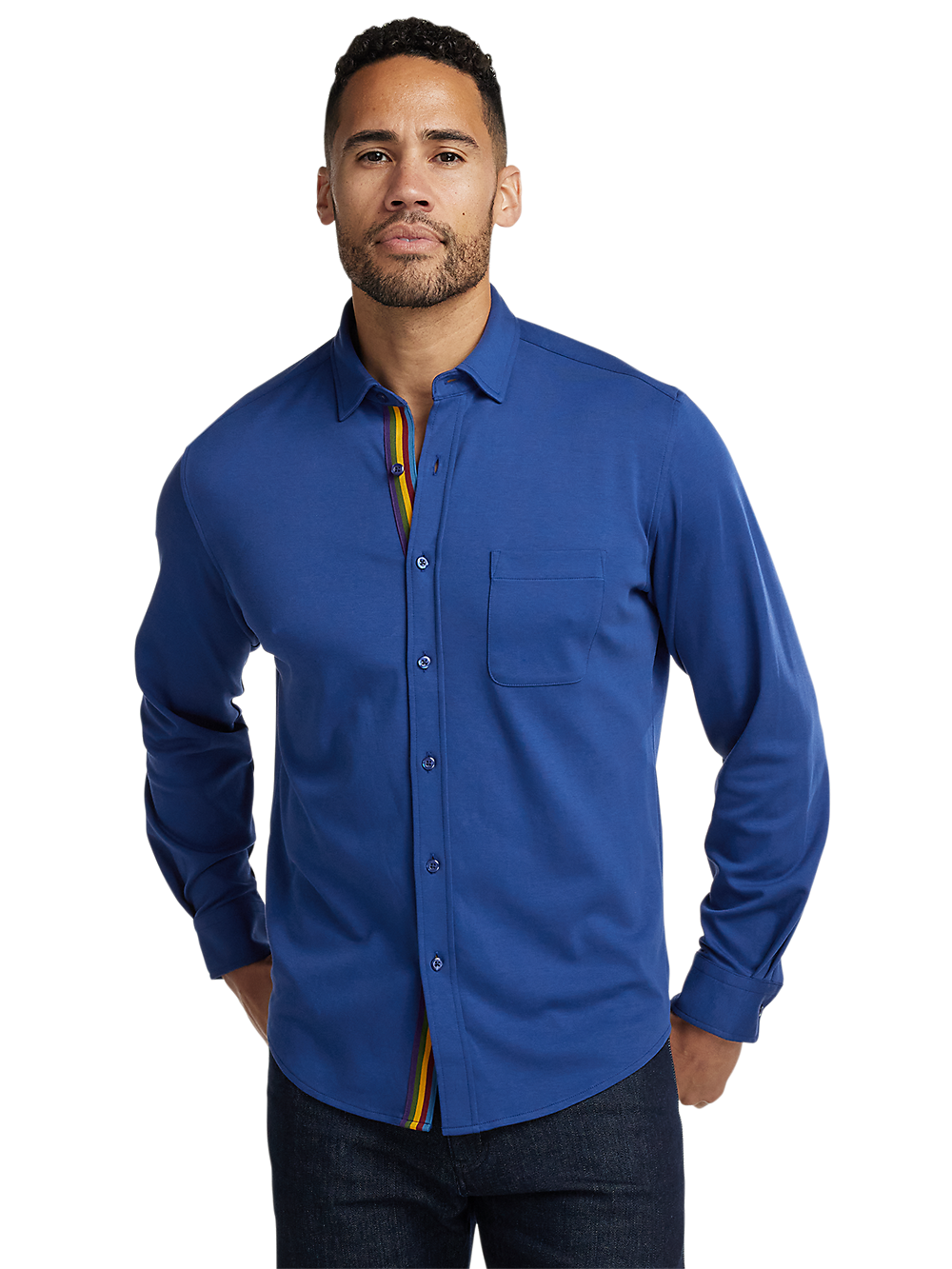 Alternate Image of Mercerized Cotton Button Front Polo-1